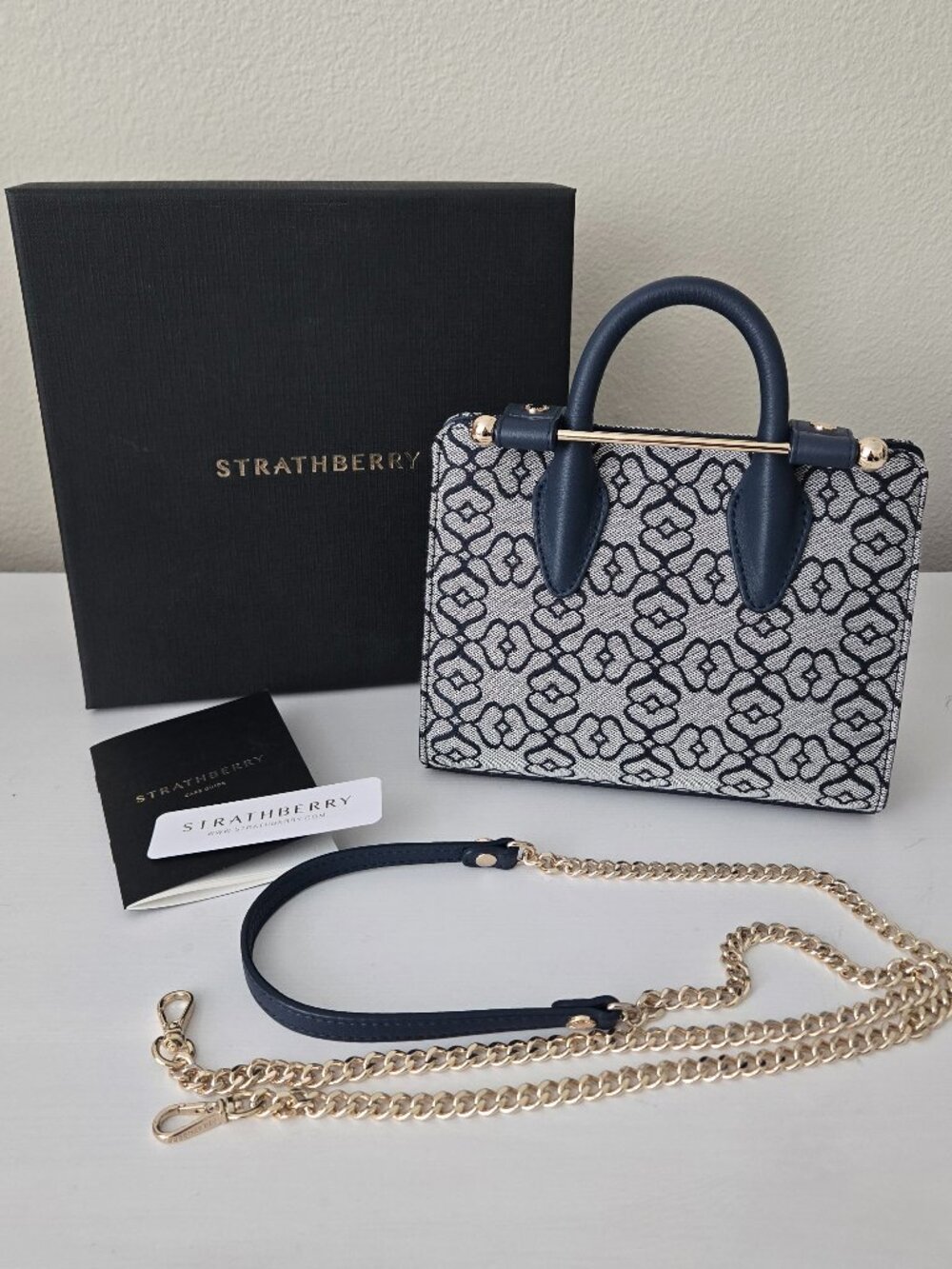 Strathberry Nano Tote Limited Edition Monogram Jacquard Leather Bag
